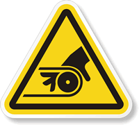 ISO Pinch Point Hand Entanglement Triangle Hazard Symbol