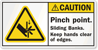 Pinch Point Keep Hands Clear Label