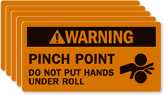 Danger Pinch Point Watch Hands Label