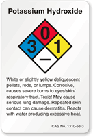 Potassium Hydroxide NFPA Chemical Label