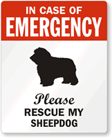 In Case Of Emergency Please My Sheepdog Label