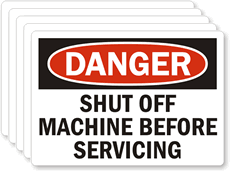 Danger Shut Off Before Servicing Label