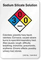 Sodium Silicate NFPA Chemical Label