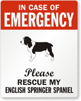 In Emergency Rescue My Springer Spaniel Label
