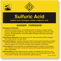 Sulfuric Acid ANSI Chemical Label