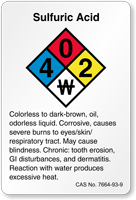 Sulfuric Acid NFPA Chemical Label