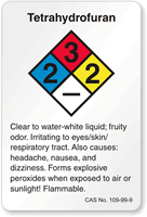 Tetrahydrofuran NFPA Chemical Label