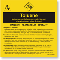 Toluene ANSI Chemical Label