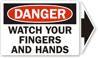 Danger Watch Fingers Hands Label