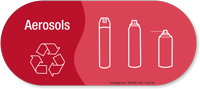 Aerosols Vinyl Recycling Sticker with Symbol