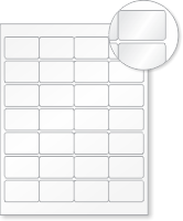 Laser Printable Blank Vinyl 28 Labels/Sheet, 1.25in. x 2in.