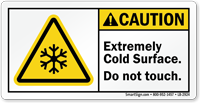 Caution, Extremely Cold Surface, Frostbite Hazard Label