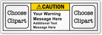 Custom ANSI Caution Label With 2 Pictos