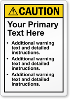 Customized Text ANSI Caution Label