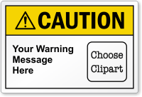 Custom ANSI Caution Label