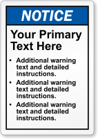 Custom Text ANSI Notice Label