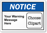 Customizable Text ANSI Notice Label, Choose Clipart