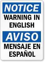 Customizable Bilingual OSHA Notice Label