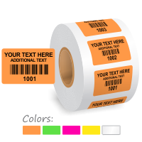 Custom Color Coded Consecutive Barcode Number Labels Roll