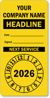 Custom Punch Out Next Service Label