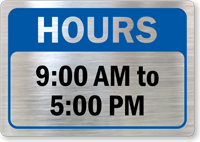 Custom Opening And Closing Hours Glass Decal