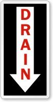 Drain Direction Down Arrow Label