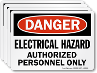 Electrical Hazard, Authorized Personnel Only OSHA Danger Label