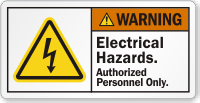 Electrical Hazards Authorized Personnel Bolt Symbol Label