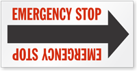 Emergency Stop Arrow Label