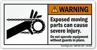 Exposed Moving Parts Can Cause Severe Injury Label