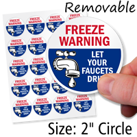 Freeze Warning Let Faucets Drip Static Cling Label