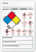 Hazard and Precautionary Statement GHS Secondary Label