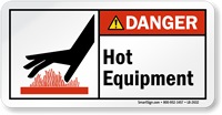 Hot Equipment ANSI Danger Label