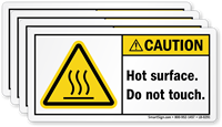 Hot Surface Do Not Touch ANSI Caution Label