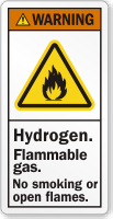 Hydrogen Flammable Gas No Smoking