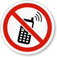 ISO Keep Off Cell Phones Prohibition Symbol Label