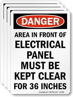 Electrical Panel, Kept Clear For 36 Inches Label