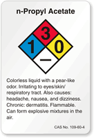 n Propyl Acetate NFPA Chemical Label