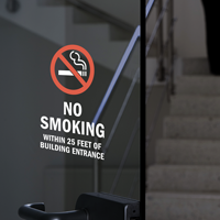 No Smoking Within 25 Feet Window Decal