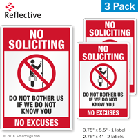 No Soliciting No Excuses Label Set