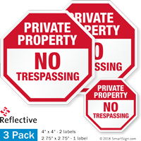 No Trespassing Private Property Label Set