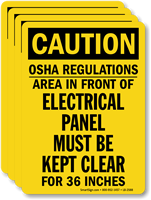 OSHA Regulations, Electrical Panel Kept Clear Label