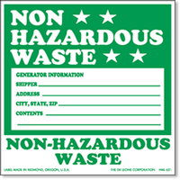 Non Hazardous Waste Labels