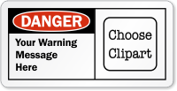 Personalized Add Your Wording Clipart OSHA Danger Label