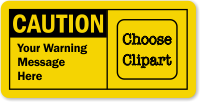 Personalized OSHA Caution Add Your Wording Clipart Label