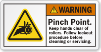 Pinch Point Keep Hands Clear Of Rollers Label