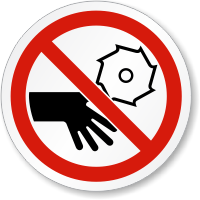 Rotating Blade Keep Hands Clear ISO Symbol Label