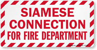 Siamese Connection For Fire Department Label