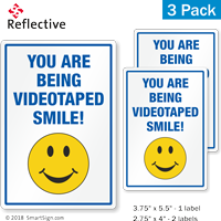 Smile You Are Being Videotaped Security Label Set