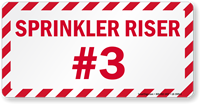 Sprinkler Riser #3 Fire and Emergency Label